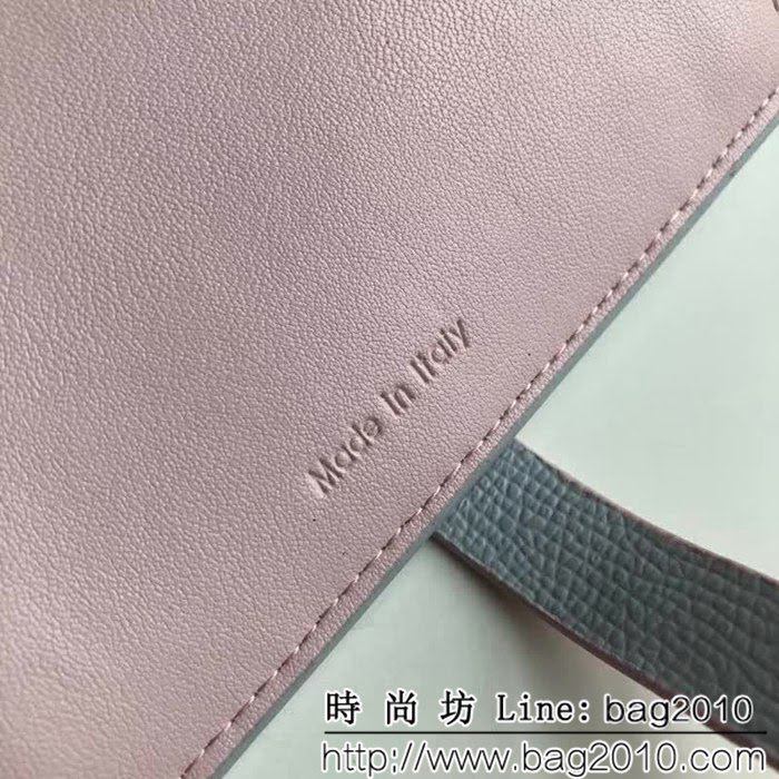 CELINE賽琳原單 專櫃款 手掌紋牛皮小號搭扣拼色錢夾 0146 SL1413